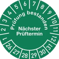 Mehrjahresprüfplakette D.30mm Prüfung bestanden 26-31 Folie Btl.a 100 St.