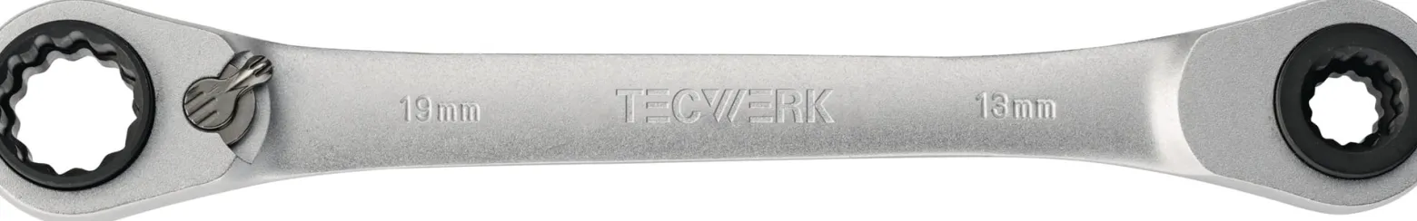 Multifunktionsknarrenringschlüssel 4in1 10/13/17/19mm 12-KT.L.220mm Z.72 TECWERK