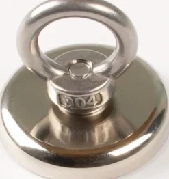 Neodymmagnet D.40mm verzinkt,m.Öse D.17mm 5St./Karton EICHNER