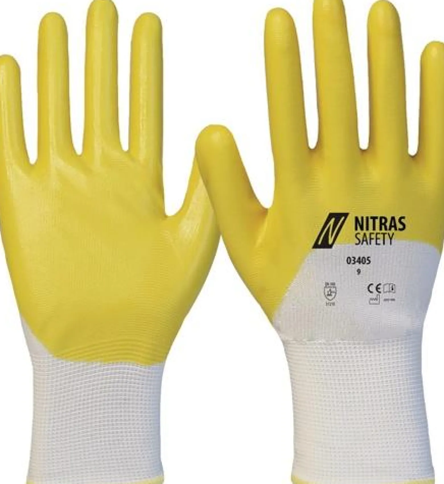 Nitras Handschuhe 03405 weiß / gelb EN 388 PSA II 12 Gr. 11 - 03405-11