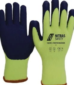 Nitras Kälteschutzhandschuhe Winter Blocker neongelb / blau Gr. 9 - 1603W-9