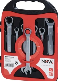NOW Knarrenringmaulschlüsselsatz 7-teilig Schlüsselweiten 8-19 mm - JX-700G / 4000802070