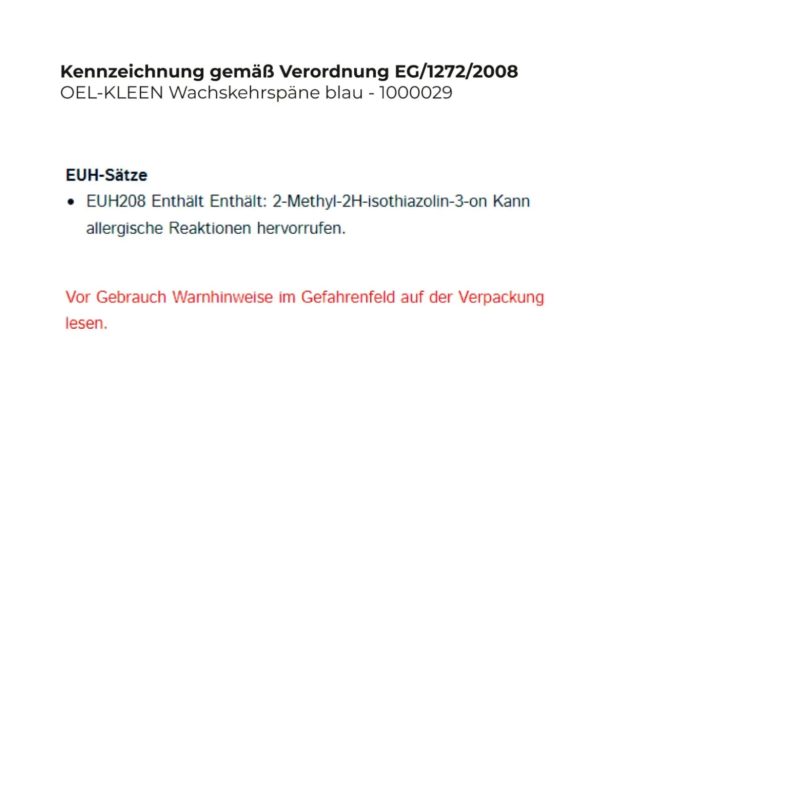 OEL-KLEEN Wachskehrspäne blau - 1000029