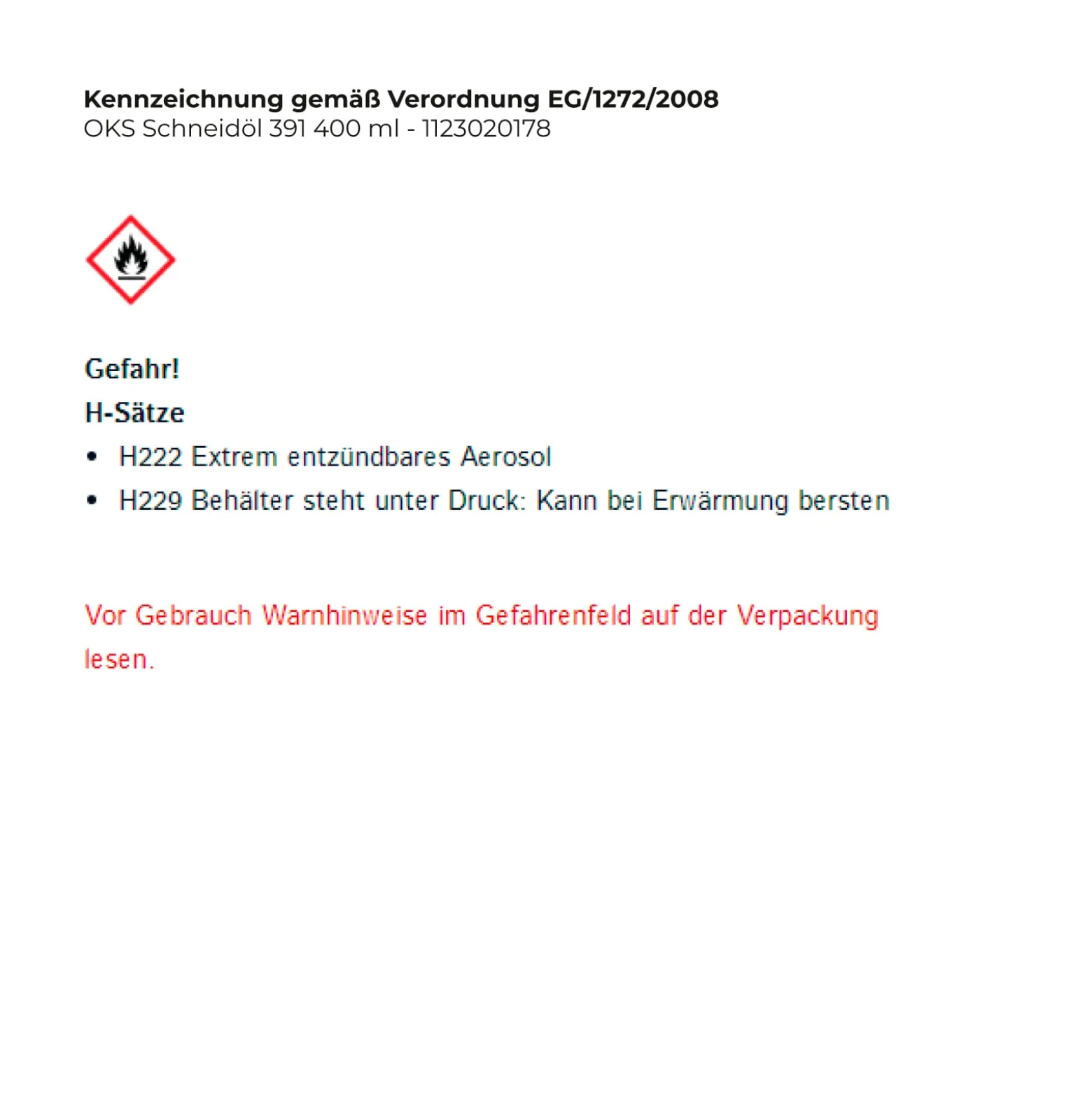 OKS Schneidöl 391 400 ml - 1123020178