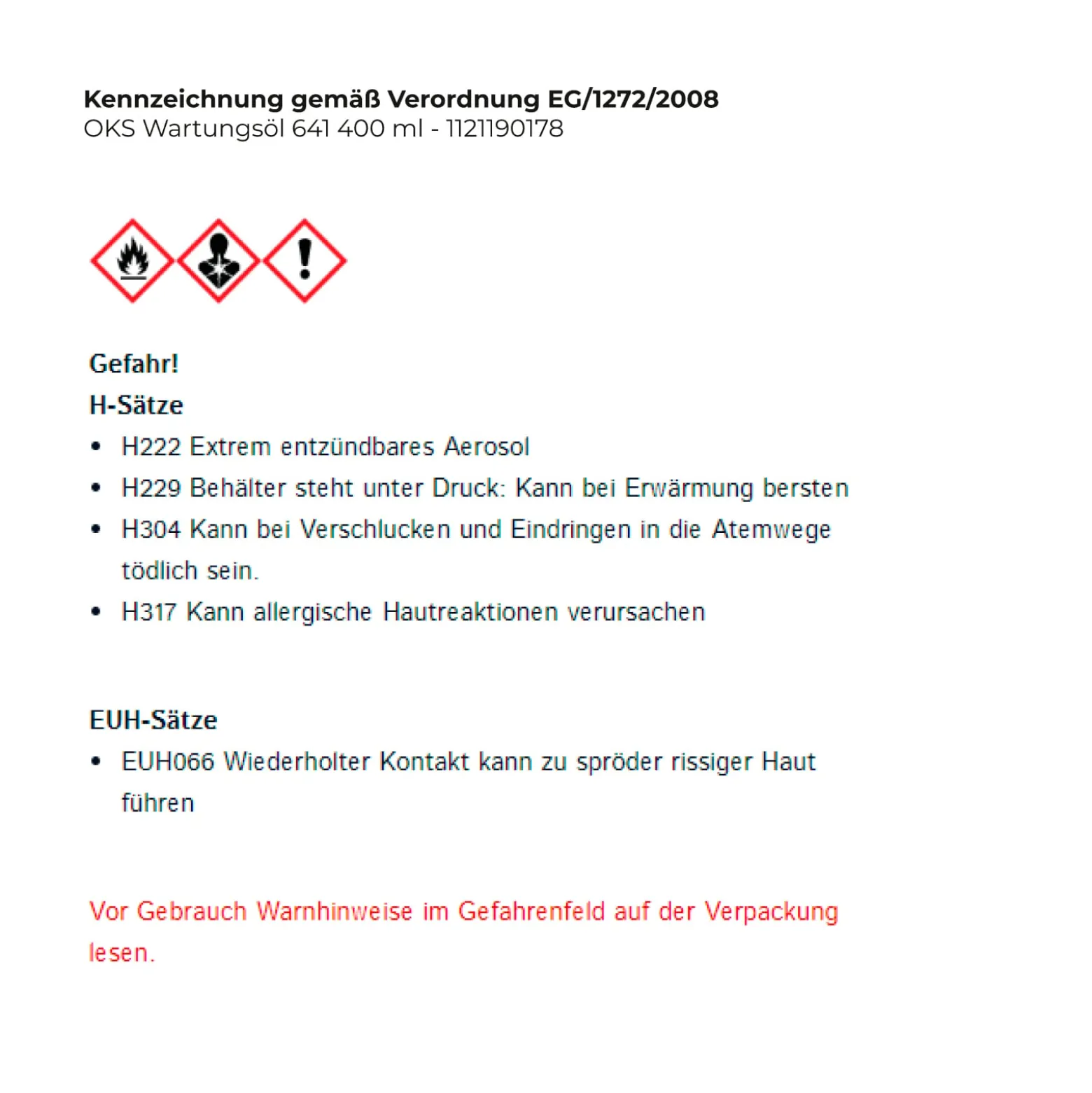 OKS Wartungsöl 641 400 ml Spraydose - 1121190178