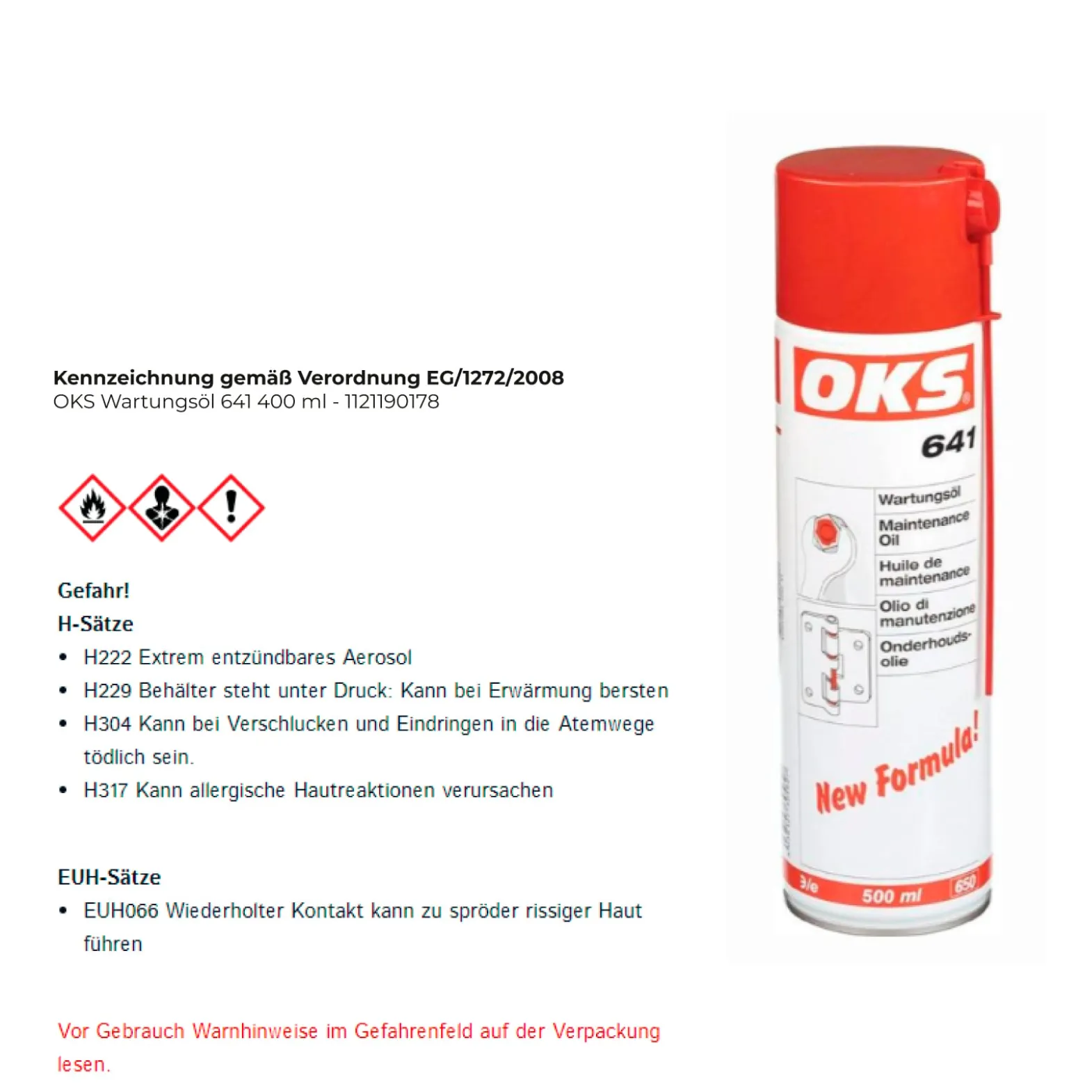 OKS Wartungsöl 641 400 ml Spraydose - 1121190178