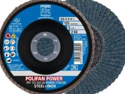 PFERD Fächerscheibe POLIFAN Z SG POWER STEELOX Ø 125 mm Körnung Z-60 flach - 67686125