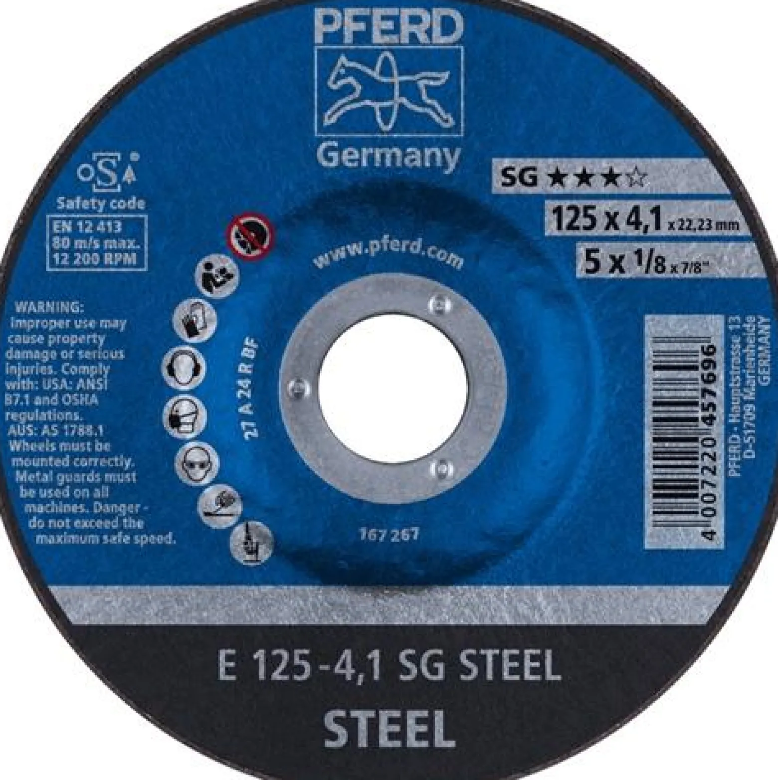 PFERD Schruppscheibe SG STEEL D 125 x S 4,1 mm - 62212426