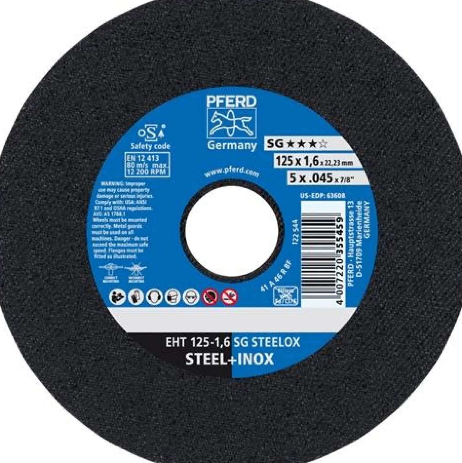 PFERD Trennscheibe SG STEELOX Ø 125 x 1,6 mm gerade - 61341122
