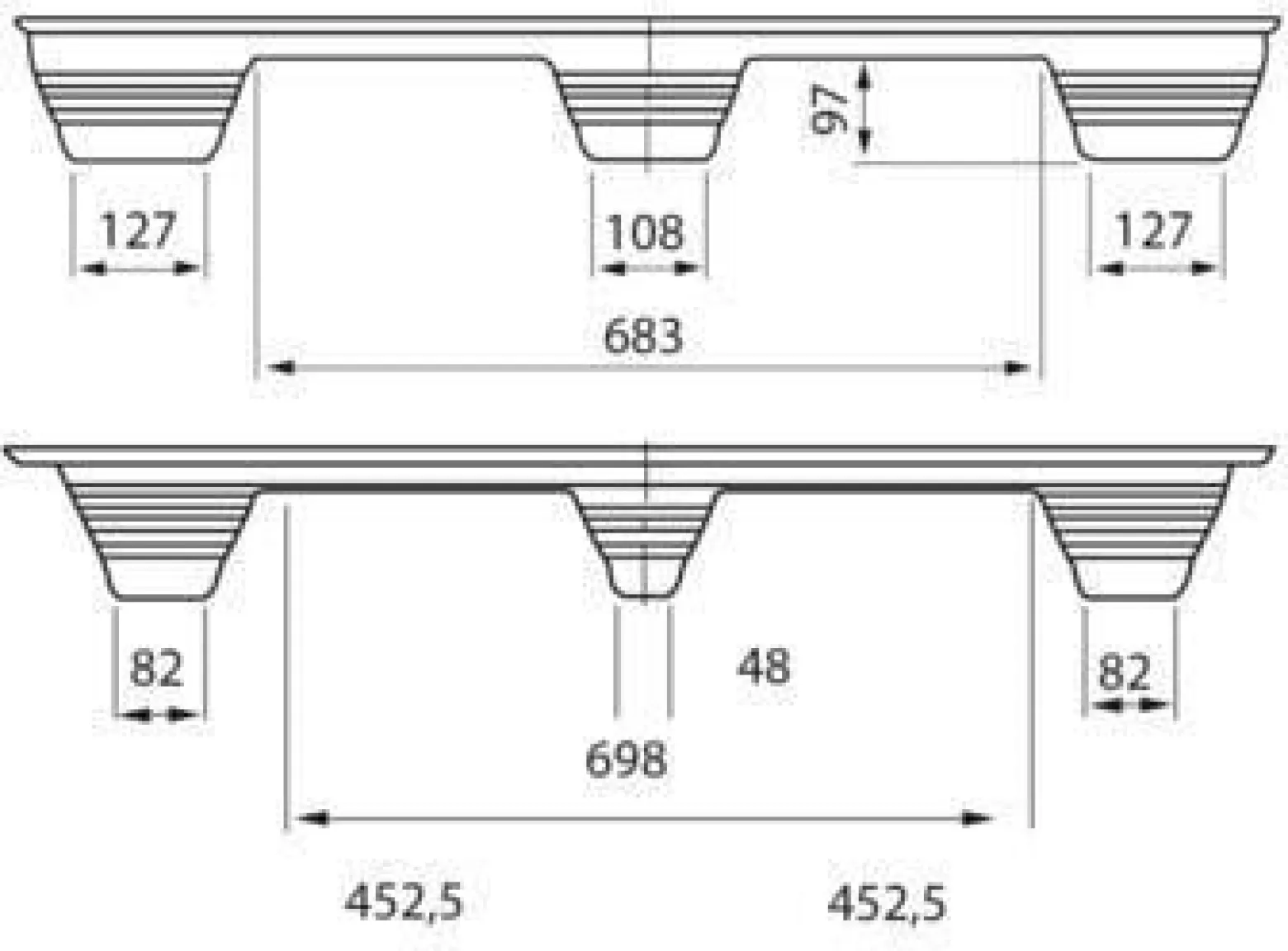 Pressholzpalette Maße 1140x1140mm Tragkraft 900kg Container Format TRANSPAK