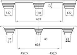 Pressholzpalette Maße 1140x1140mm Tragkraft 1250kg Container Format TRANSPAK