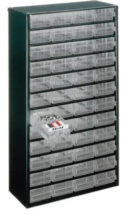 raaco Kleinteilemagazin B 306 x T 150 x H 552 mm Stahlblech mit Gummifüßen - 137393