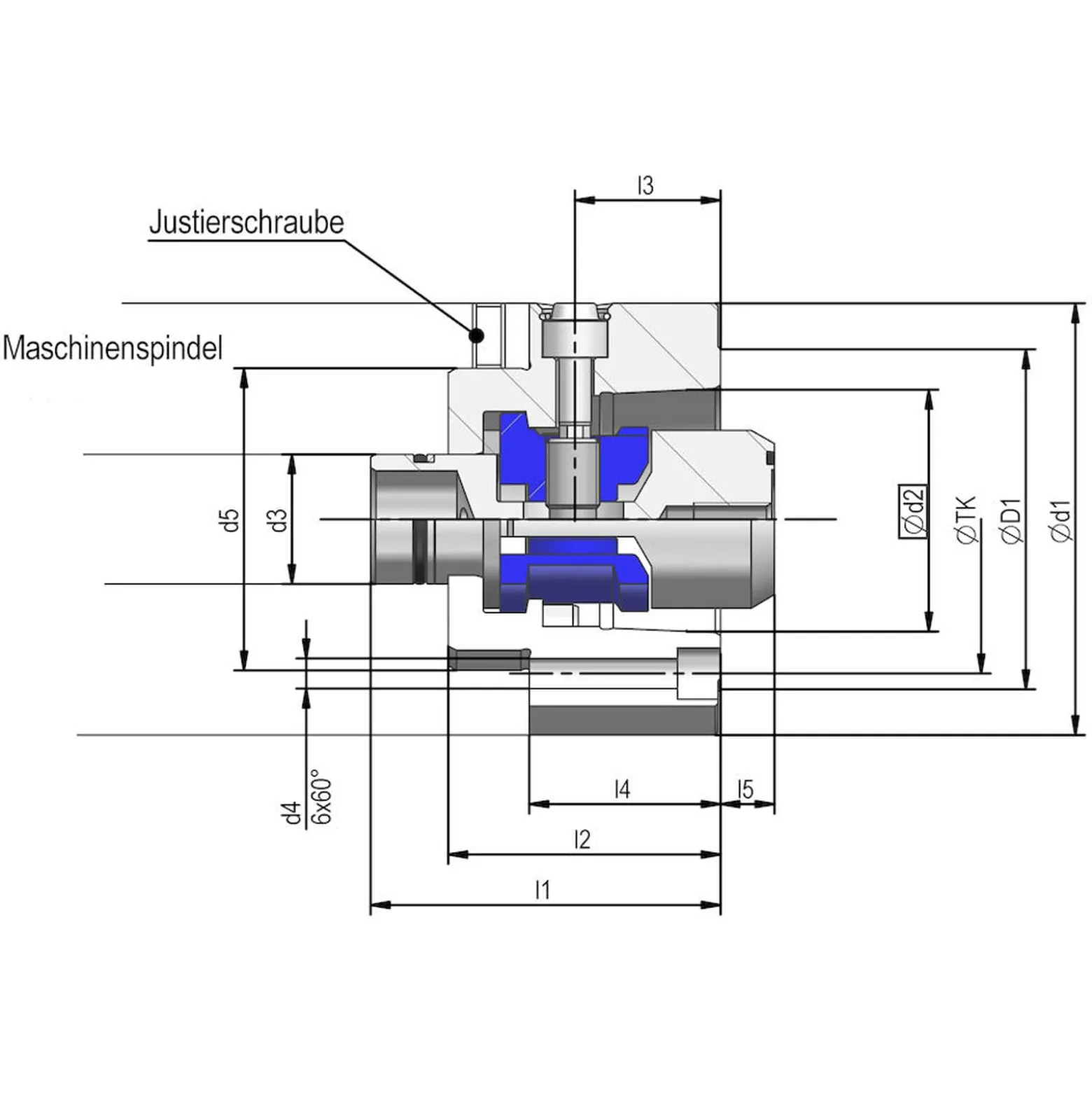 Röhm Anbauflansch mit Einbauspannsatz HSK-C, Nenngröße 50 - 820804