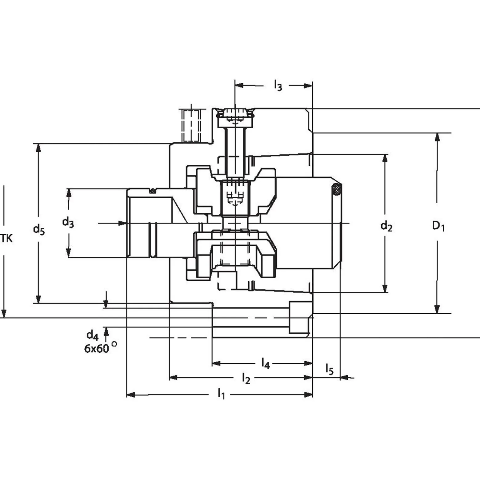 Röhm Anbauflansch mit Einbauspannsatz HSK-C, Nenngröße 50 - 820804