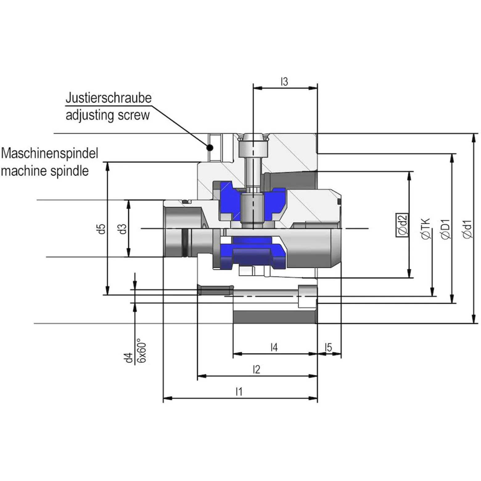 Röhm Anbauflansch mit Einbauspannsatz HSK-C, Nenngröße 50 - 820804