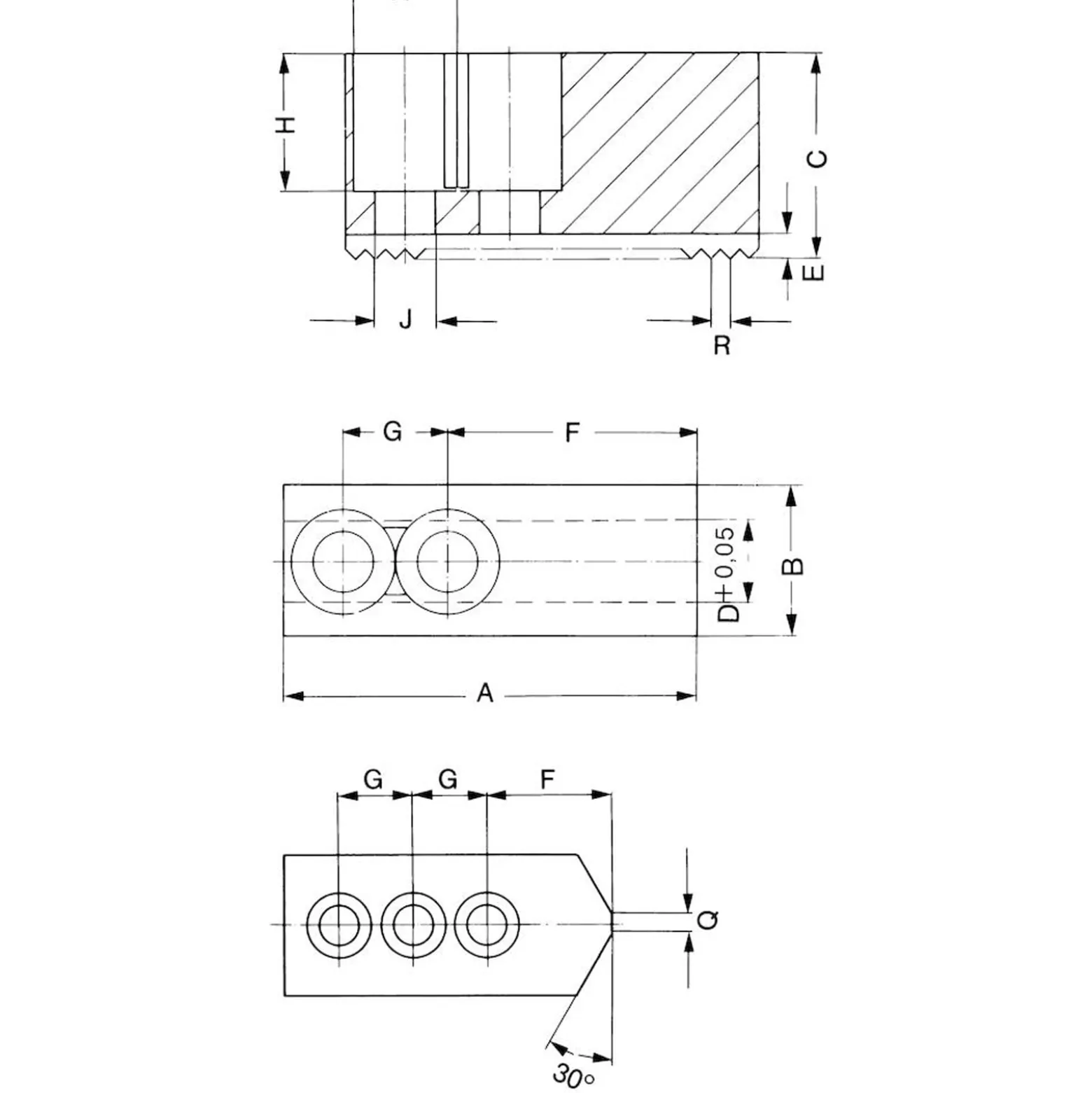Röhm Aufsatzbacken Größe 110/125/140, 2-Backen-Satz, härtbar Spitzverzahnung 90° - 045794