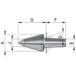 Röhm Auswechselbare Einsätze für mitlaufende Zentrierspitzen, Größe 102, 60°VL - 070719