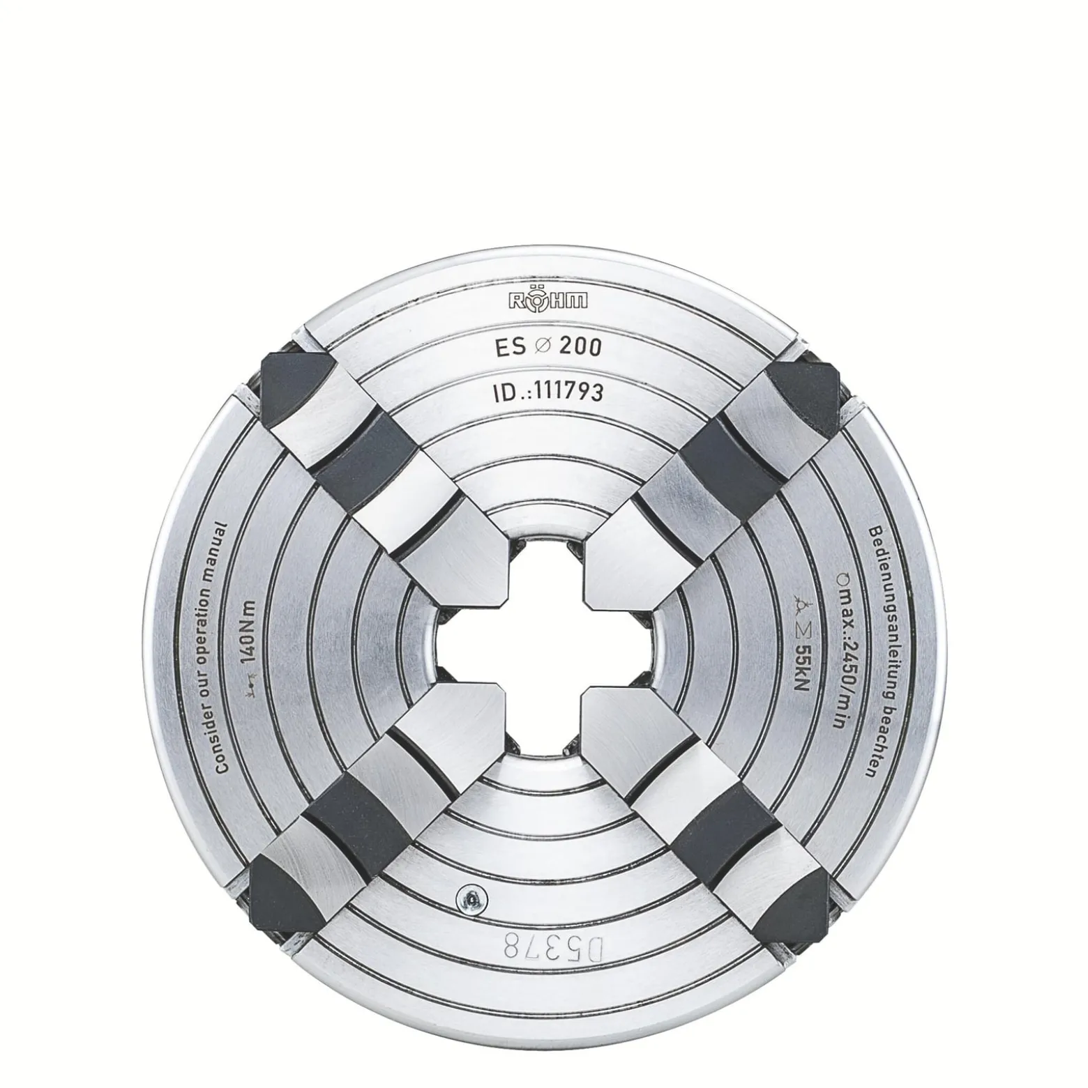 Röhm ES 200, 4-Backen, DIN 6351, Form A, Stahlkörper - 111793