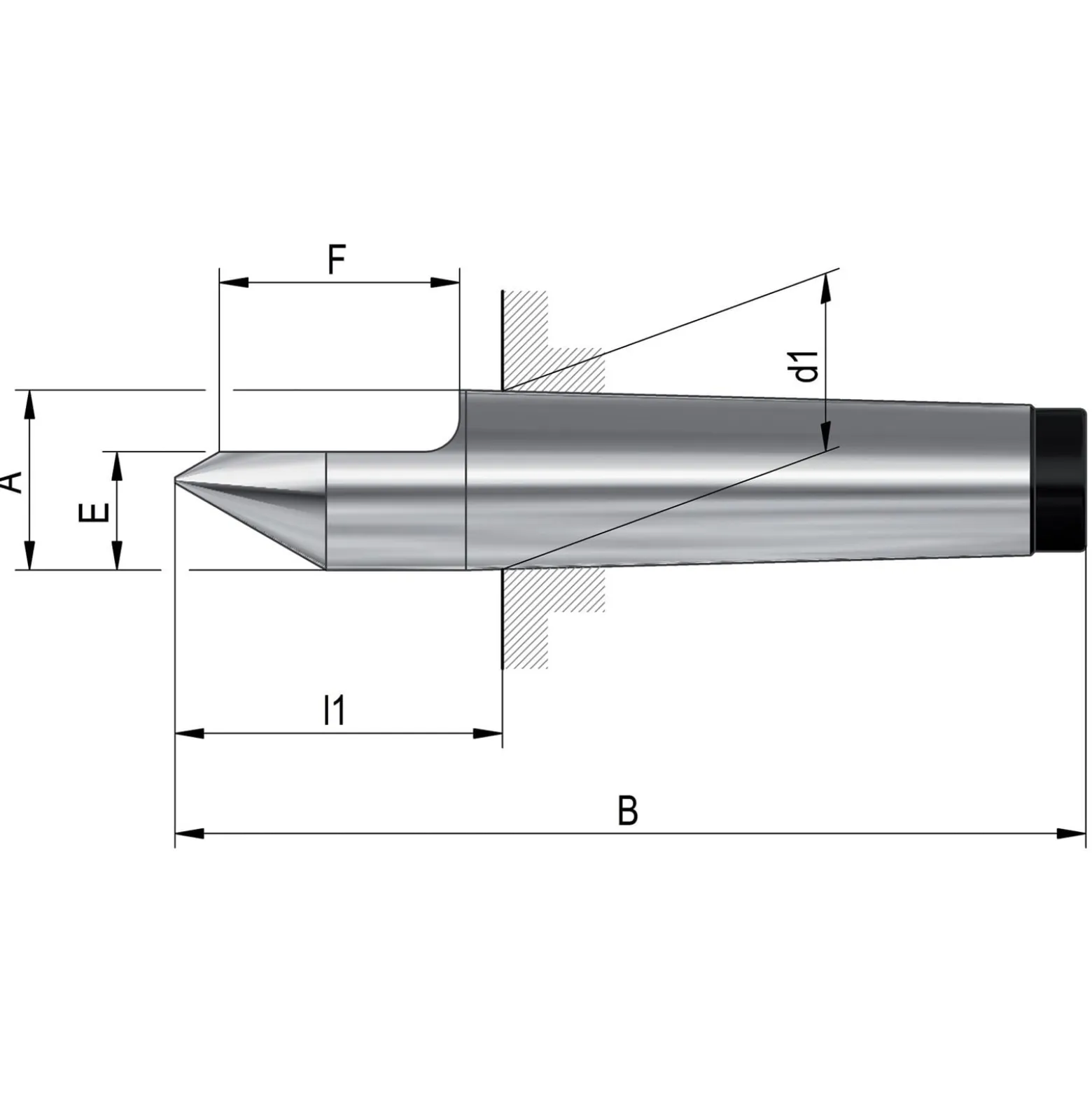 Röhm Feste Zentrierspitzen, Aufnahme MK 3, DIN 806, halbe Spitze Werkstoff: WS - 013870