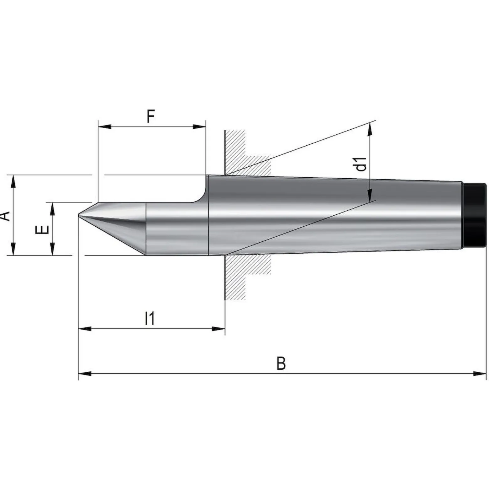 Röhm Feste Zentrierspitzen, Aufnahme MK 3, DIN 806, halbe Spitze Werkstoff: WS - 013870