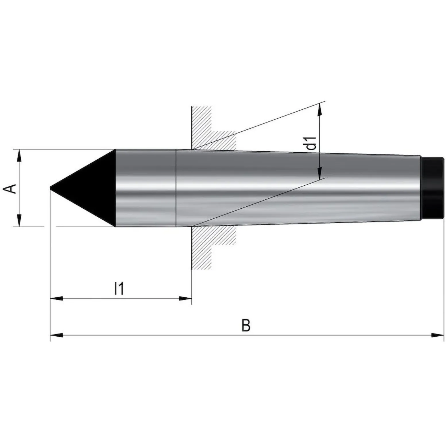 Röhm Feste Zentrierspitzen, Aufnahme MK 3, DIN 806, volle Spitze, nur geschliffen - 306402