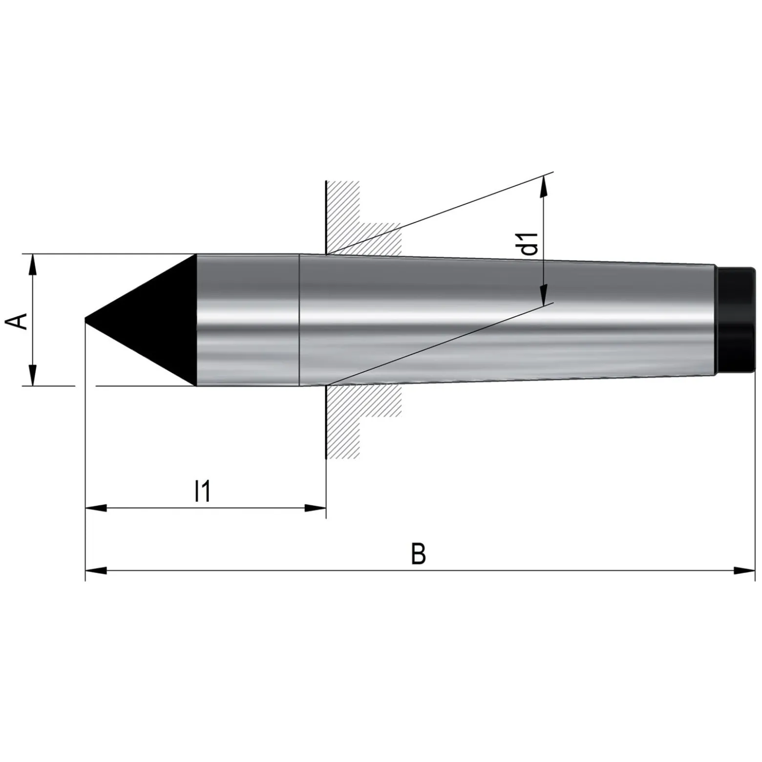 Röhm Feste Zentrierspitzen, Aufnahme MK 3, DIN 806, volle Spitze, nur geschliffen - 306402