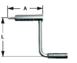 Röhm Handkurbel, Außensechskant 12, Länge 90, Drehbarer Ballengriff, Größe 4 - 134499