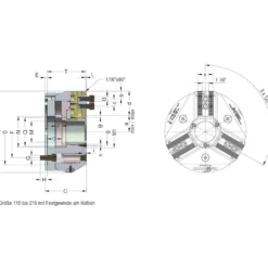 Röhm Kraftspannfutter DURO-A 254 Spitzverzahnung 90° Kurzkegelaufnahme - KK6 - 183715