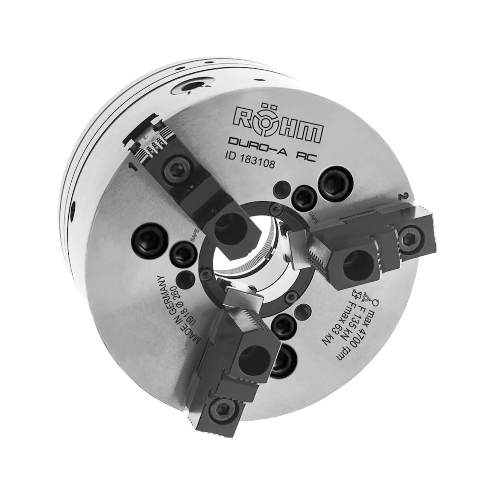 Röhm Kraftspannfutter KFD 110, 3-Backen, mit Kreuzversatz, Zylindrische Zentrieraufnahme - 004266