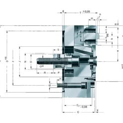 Röhm Kraftspannfutter KFD 110, 3-Backen, mit Kreuzversatz, Zylindrische Zentrieraufnahme - 004266