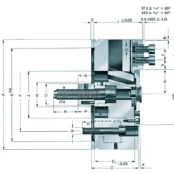 Röhm Kraftspannfutter KFD 110, 3-Backen, Standardausführung, Zylindrische Zentrieraufnahme - 004250