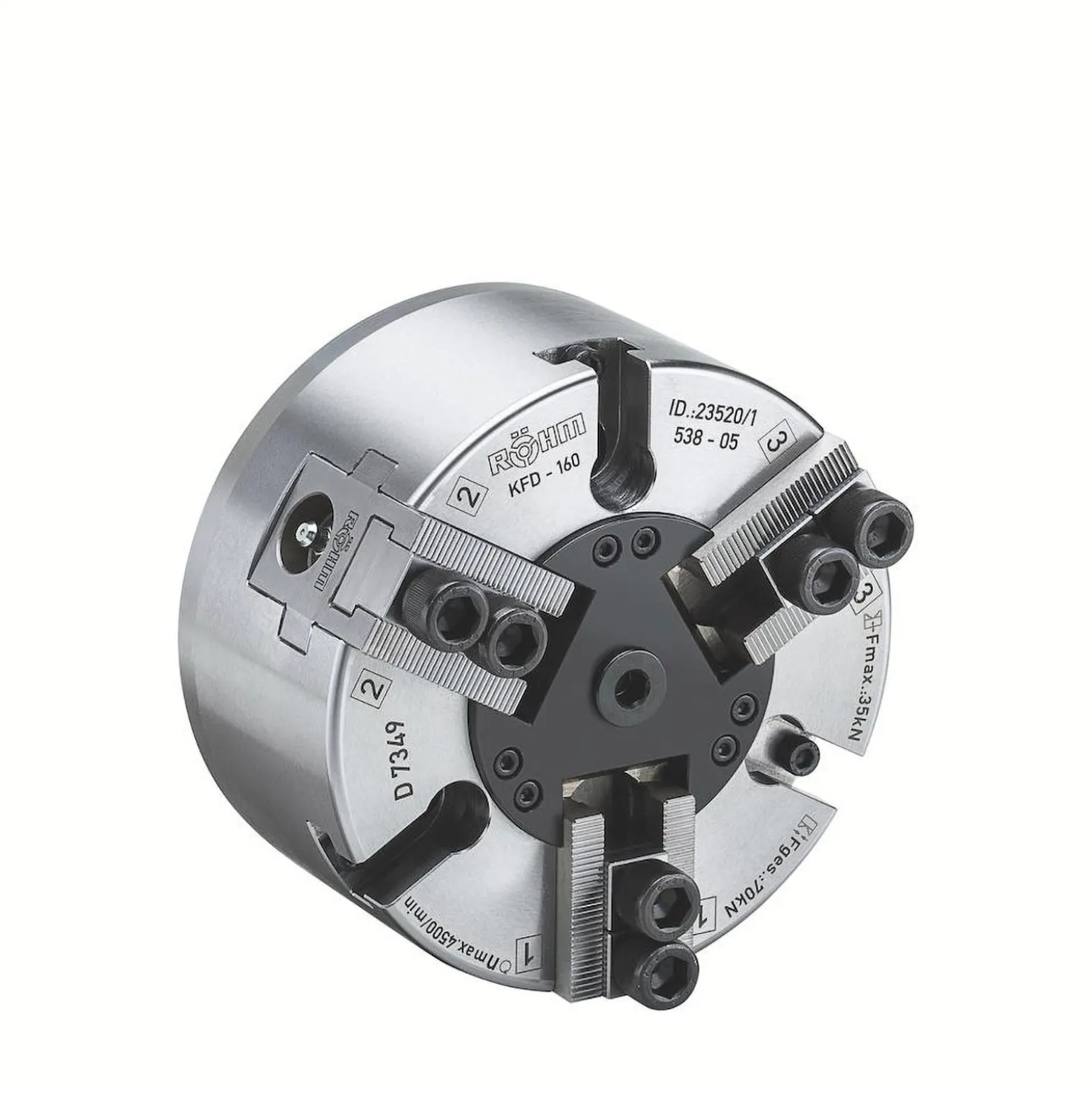Röhm Kraftspannfutter KFD 110, 3-Backen, Standardausführung, Zylindrische Zentrieraufnahme - 004250
