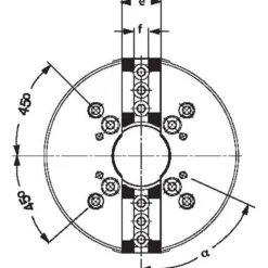 Röhm Kraftspannfutter KFD-HS 250, 2-Backen, Spitzverzahnung 90°, Zylindrische Zentrieraufnahme 220 - 148036