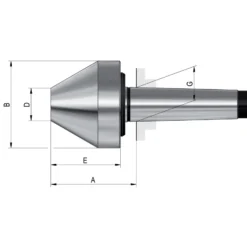 Röhm Mitlaufender Zentrierkegel, Aufnahme MK 3, Größe 173, stumpf, 60° - 221605