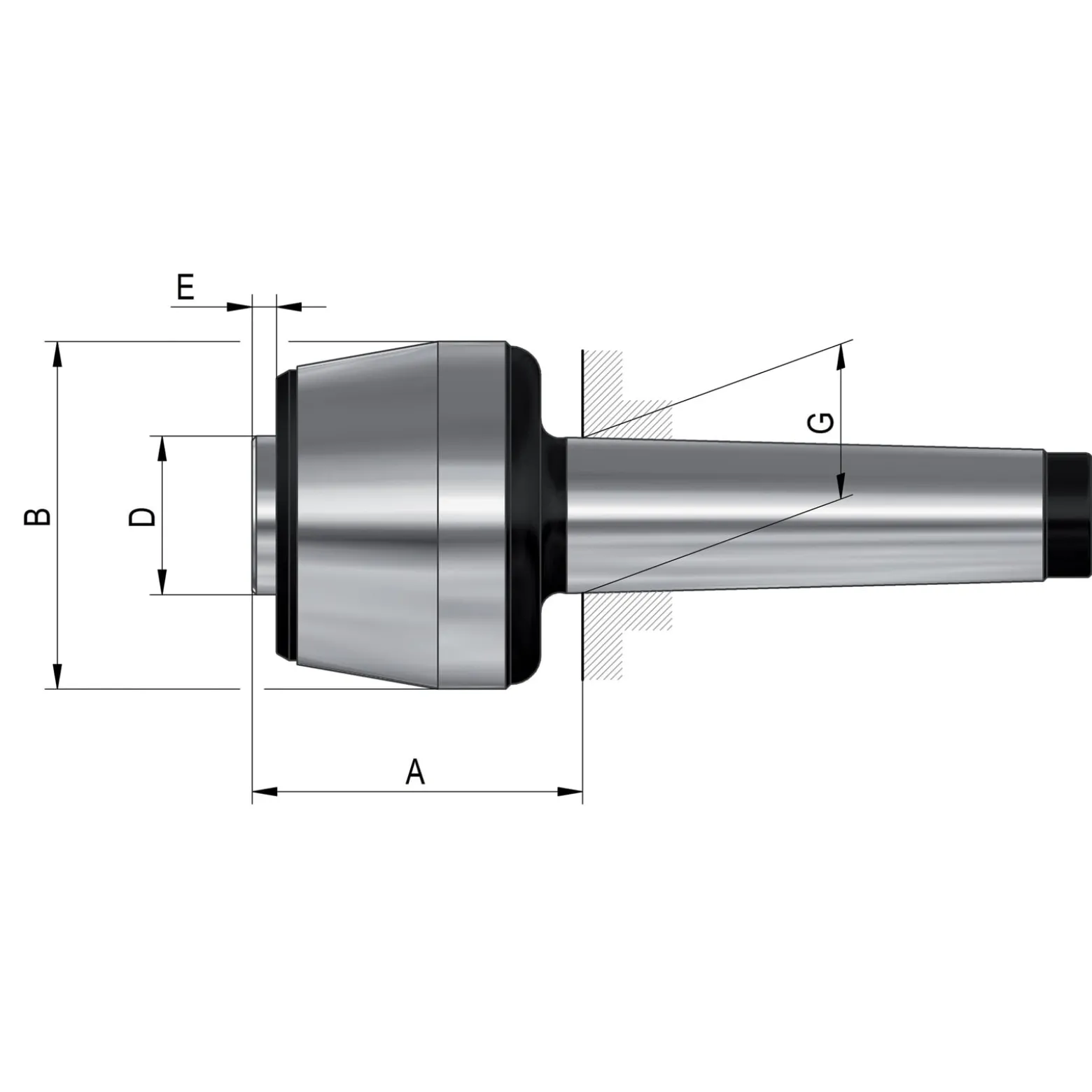 Röhm Mitlaufende Zentrierspitzen - für auswechselbare Einsätze, MK 2, Größe 102 - 061030