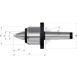 Röhm Mitlaufende Zentrierspitzen 60°, MK4, Größe 484, mit Abdrückmutter - 304521