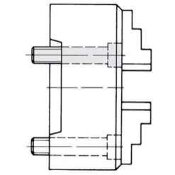 Röhm Planspiralfutter Duro-M 250/4 Kurzkegelaufnahme Befestigung von vorne (ISO 702-1/DIN 55026) KK 8 Grund- und Aufsatzbacken - 185422