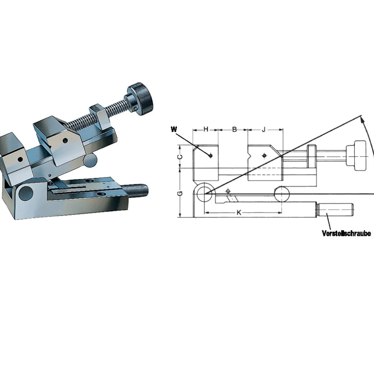 Röhm Präzisionsspanner PS-SV, Größe 2, Backenbreite 90, Schwenkachse vorn - 370779