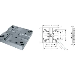 Röhm Standard-Grundplatte GP, 290x270mit DUO-Turm mit NC-Kompaktspanner, für RKE 125 / RKE-M 125 / RKD-M 125 - 164020