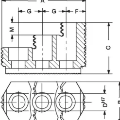 Röhm Umkehr-Aufsatzbacken 600/700, 3-Backen-Satz, gehärtet, Spitzverzahnung 90° - 169464