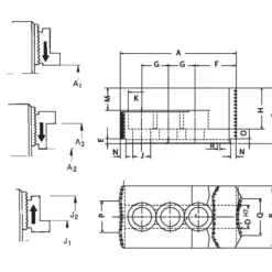Röhm Umkehr-Aufsatzbacken 600/700, 3-Backen-Satz, gehärtet, Spitzverzahnung 90° - 169464