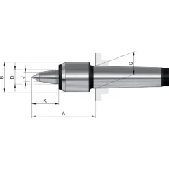 Röhm Zentrierspitze Slim MK4 mitlaufend mit verlängerter Laufspitze - 362082