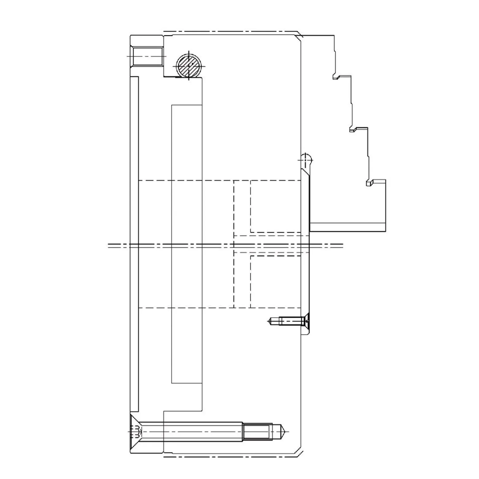 Röhm ZS Hi-Tru 200, 3-Backen, DIN 6350, Zylindrische Zentrieraufnahme, Form A - 180281