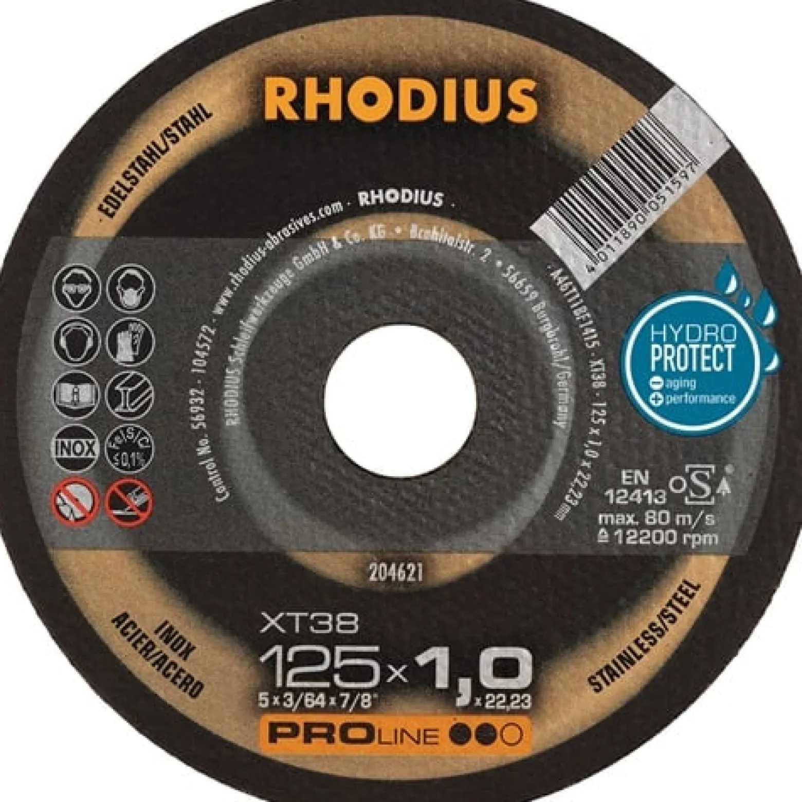 RHODIUS Trennscheibe XT38 Ø 125 x 1 mm INOX 22,23 mm - 204621