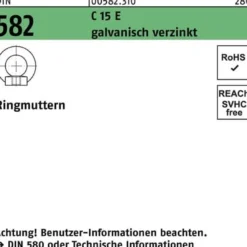 Ringmutter DIN 582 M 24 C 15 E galvanisch verzinkt 10 Stück