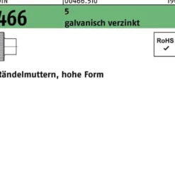 Rändelmutter DIN 466 hohe FormM10 5 galv.verz. 25 Stück