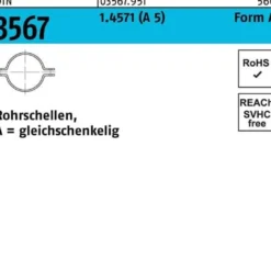 Rohrschelle DIN 3567 gleichschenkelig A 77 / NW 65 A 5 5St.