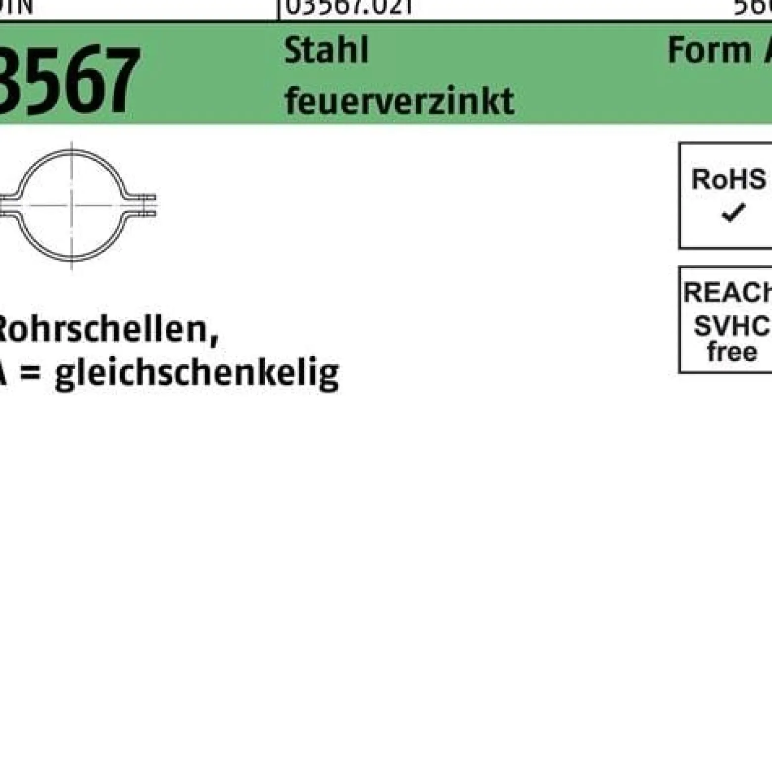 Rohrschelle DIN 3567 gleichschenkelig A 220/NW 200 Stahl feuerverz. 1 Stück
