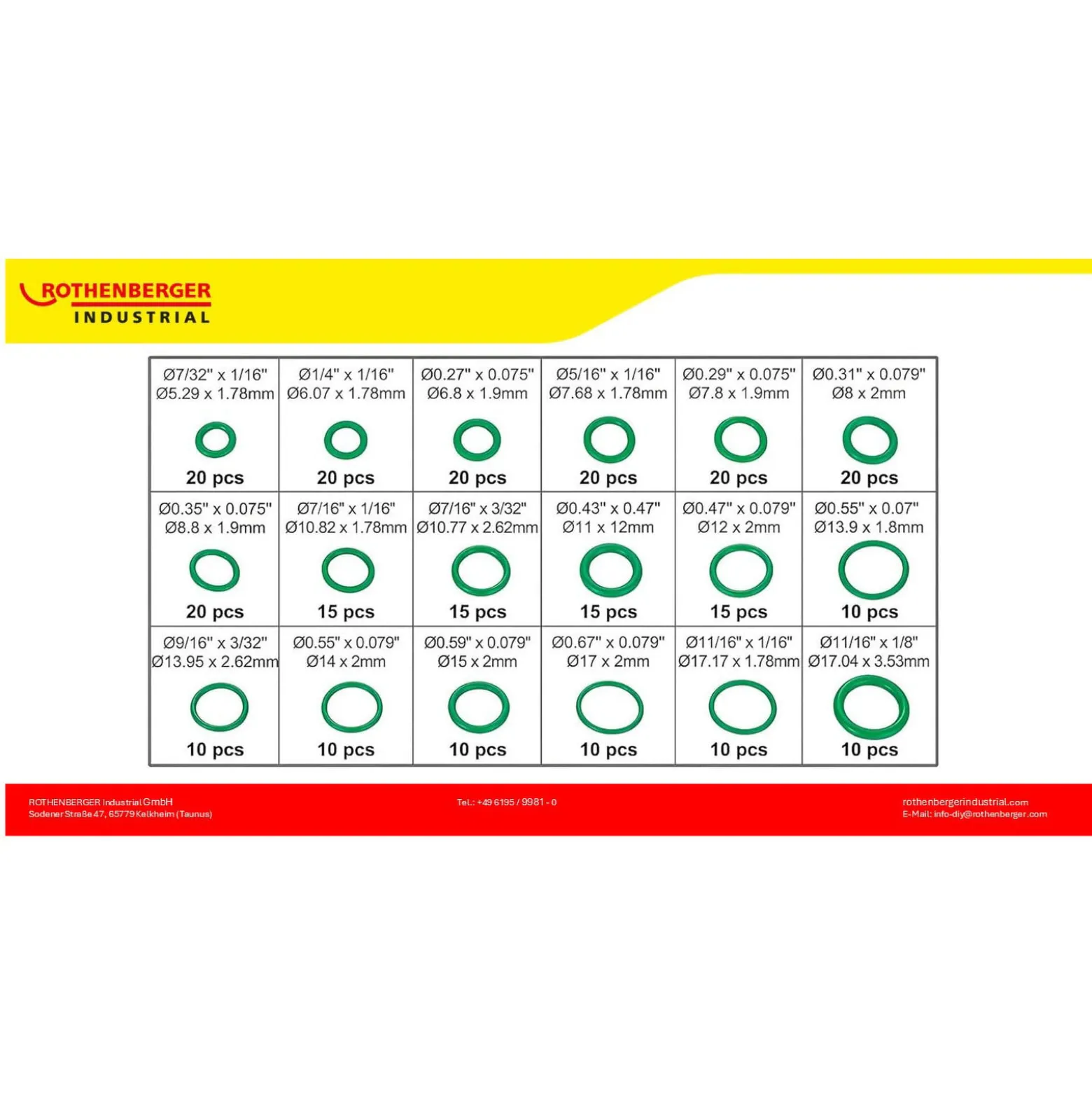ROTHENBERGER Industrial O-Ring Set - Kältetechnik 270-teilig - 1500005014