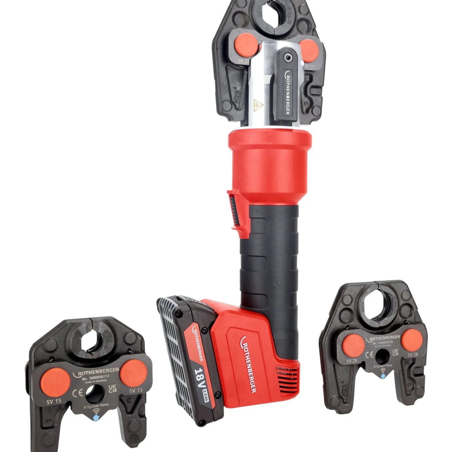 ROTHENBERGER ROMAX NANO iJAWs Set, SV, 15-22-28mm, 2Ah, AMPShare - 1000005494